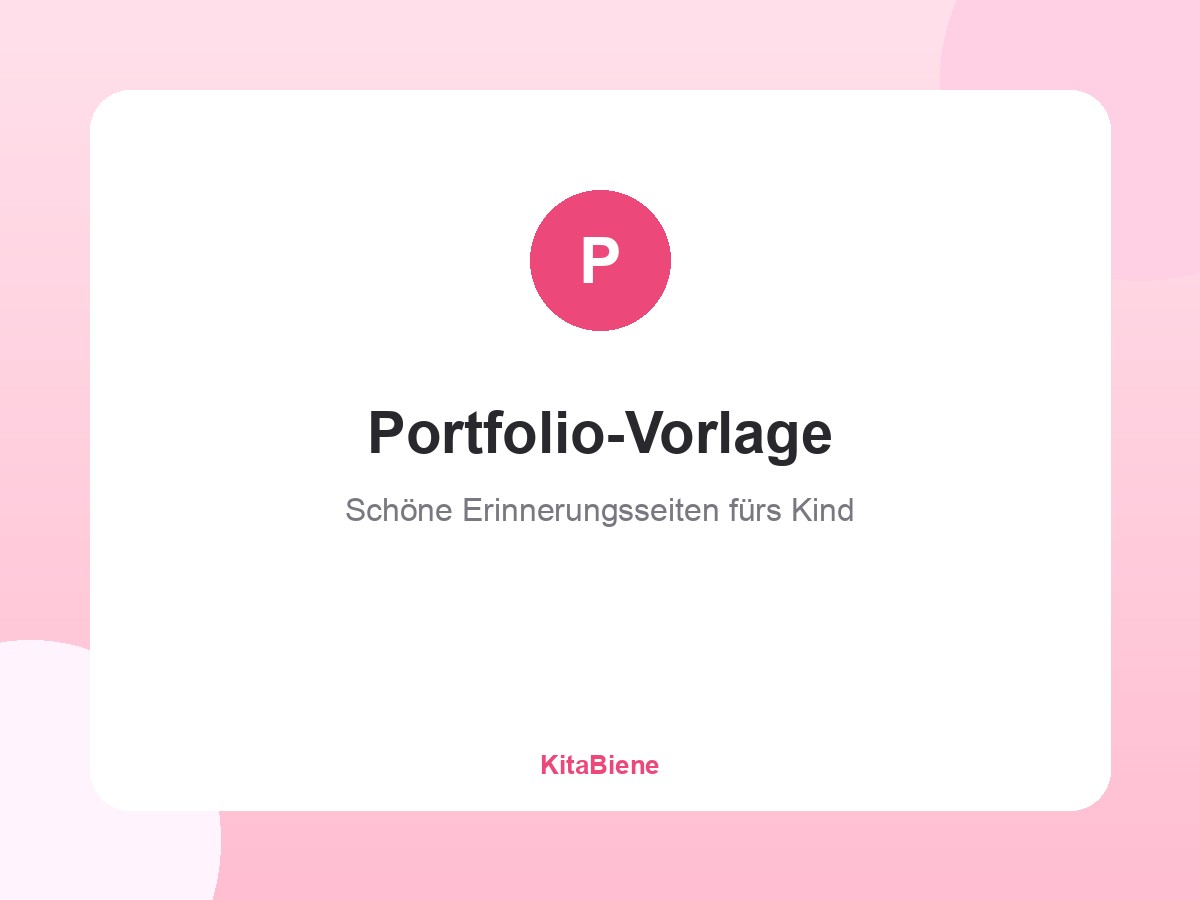 Portfolio-Vorlage für Kita-Kinder